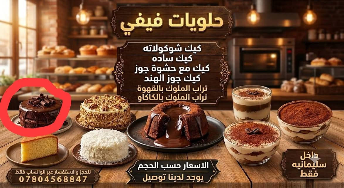 صنع منزلي بلمسة احترافية: إعداد طازج ولذيذ معاهتمام بدقيق التفاصيل🍫🥮🤎

يوجد لدينا توصيل داخل سليمانيه فقط 🚴
مراسله وحجز عبر الواتساب ***********
