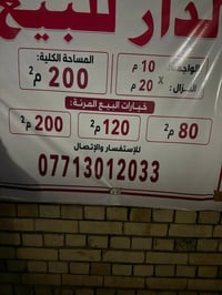 عقار للبيع مساحه 200 متر واجه 10  نزال ٢٠  الطابق الاول يحتوي استقبال ...