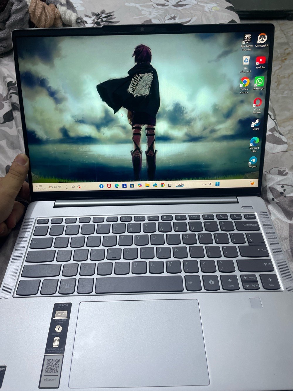 للبيع: لابتوب Lenovo IdeaPad Slim 5x بحالة ممتازة وبأحدث المواصفات

للبيع جهاز Lenovo IdeaPad Slim 5x الراقي، بحالة النظافة الممتازة (شبه جديد)، ومناسب جداً للدراسة، العمل المكتبي، التصميم ، والألعاب المدعومة ،والتصفح بفضل كفاءته العالية وسرعته.

المواصفات الفنية:

 المعالج: Qualcomm Snapdragon X Plus القوي والسريع الموفر للطاقة.

 نظام التشغيل: Windows 11 الأصلي.

 الشاشة: شاشة OLED ممتازة بأبعاد 16:10 مع دعم نطاق ألوان واسع (100% sRGB) لتجربة عرض مريحة ودقيقة.

 التصنيف: جهاز ذكي من فئة Copilot+ PC المدعومة بقدرات الذكاء الاصطناعي المتقدمة.

 البطارية والطاقة: بطارية بعمر طويل جداً مع دعم تقنية الشحن السريع (Rapid Charge). السعر مناسب 
*الرام16
*هارد513