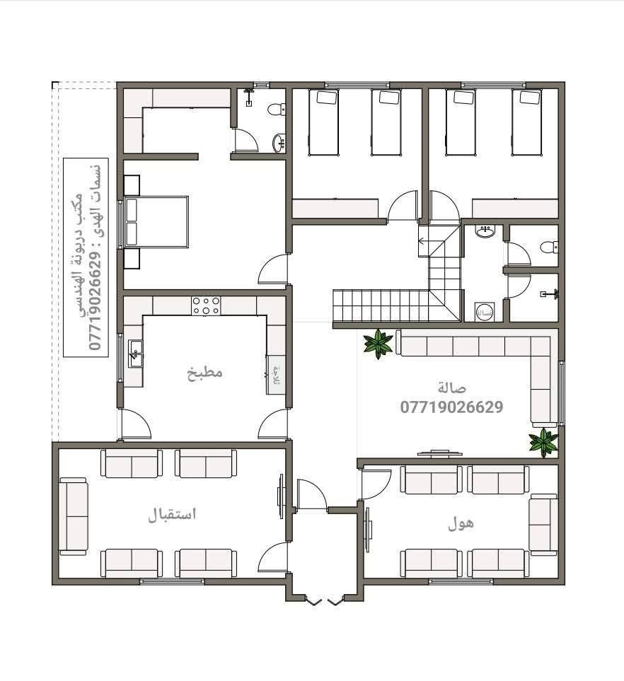 🏡 خريطة بيت لارض زراعية مفتوحه بتصميم مختلف ومريح 🤍
لما تكون الأرض الزراعية مفتوحة وما مقيدة بمساحة محددة، هنا نكدر نستغل المساحة ونصمم بيت يجمع بين الجمال، الراحة والخصوصية ✨

🔹 مدخل واضح وأنيق يقود إلى استقبال لطيف او الى هول النساء، ومنه ننتقل إلى الصالة بشكل سلس ومدروس.

🔹 صالة عائلية تتمتع بخصوصية عالية؛ ماكو أبواب غرف ظاهرة بشكل مباشر، ولا أبواب صحيات مكشوفة أمام الضيوف ولا حتى اهل المنزل نفسهم .

🔹 المطبخ معزول بشكل مناسب عن مساحة الجلوس، حتى تبقى الصالة مرتبة وهادئة وتكون حركة البيت أكثر راحة وما خلينا المطبخ مسار حركة رئيسي .

🔹 يحتوي التصميم على 3 غرف نوم + صالة + مطبخ معزول + استقبال + هول + خدمات، مع توزيع مدروس للحركة داخل البيت.

✨ الفكرة مو بس نسوي غرف ونرتبها…
الفكرة أن نصمم بيت مريح من أول خطوة تدخلها إلى آخر زاوية بيه.

📐 كل تفصيلة بالخريطة محسوبة حتى يكون البيت عملي، أنيق، والأهم يحافظ على خصوصية أهله.

مكتب دربونه الهندسي
نسمات الهدى 
***********
نصمم الخريطة حسب أرضك واحتياجاتك 🤍
