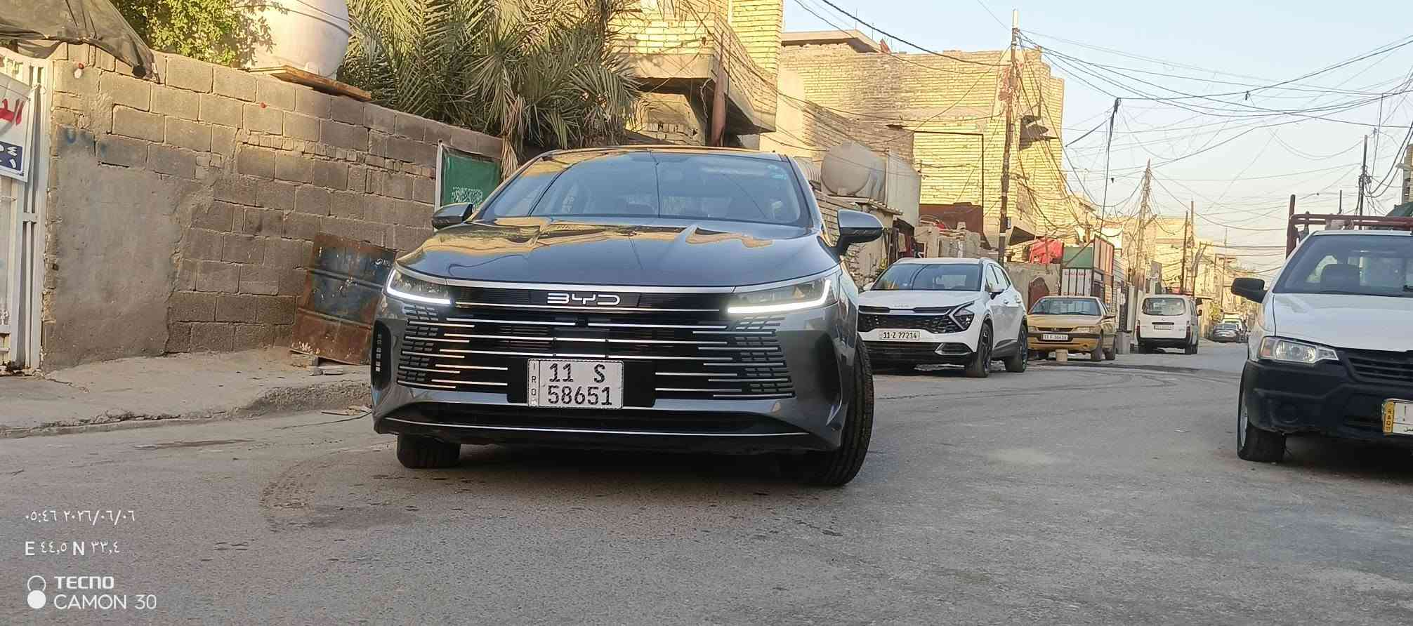 BYD DSTREYER 05
كفاله عامه سيارة لوك ماشيه 8000 
ما صارلهه هواي طالعه من الشركة 
ساره مال بيت ما تعبينه الله شاهد
بانزين محسن دهن امزويل 
مكانه بلديات شارع المرور 
ااسعر 21:500
الرقم ***********

نص مكتوب في الصور:
- ٠٦:٣٠ ٢٠٢٦/٠٦/٠٦
- بغداد, العراق
- TECNO
- CAMON 30
- TECNO CAMON 30
- ٠٦:٢٩ ٢٠٢٦/٠٦/٠٦
- بغداد، العراق
- ٠٦:٢٩ ٢٠٢٦/٠٦/٠٦ بغداد، العراق TECNO CAMON 30
- ٠٥:٤٧ ٢٠٢٦/٠٦/٠٦
- E ٤٤,٥ N ٣٣,٤
- ٠٥:٤٦ ٢٠٢٦/٠٦/٠٦