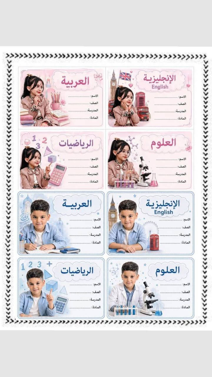 متوفر طباعه توزيعات متنوعه وستيكرات مدرسه حسب الطلب للتواصل واتساب ***********
