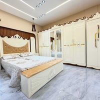 نجارة عراقية • ٧ قطع • سرير ١٦٠×٢٠٠
