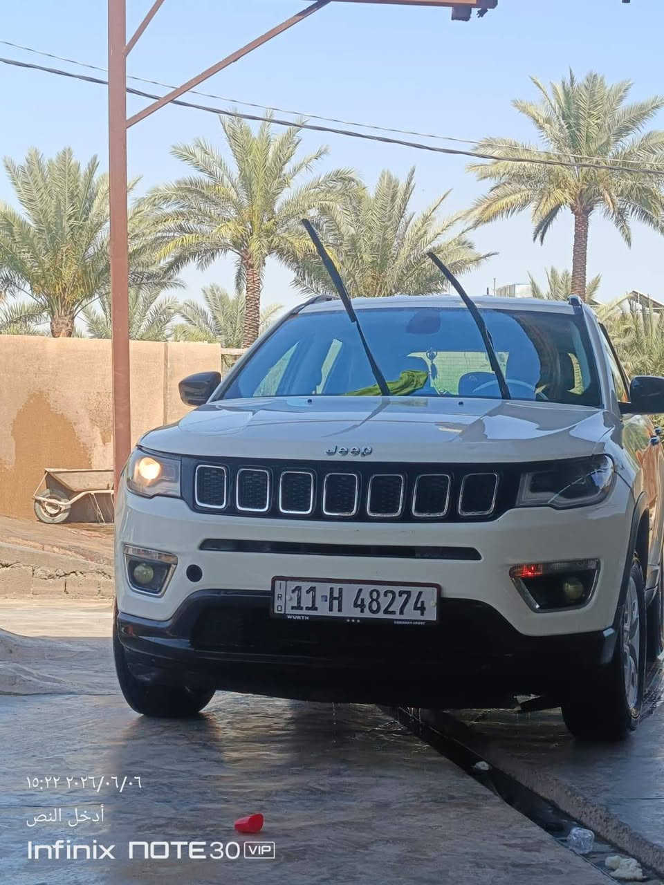 السلام عليكم للبيع جيب كومباس 2018 رقم بغداد مواصفات عاديه وارد امريكي  (تو ويل) ماشية 56مايل بيه حادث قطعه وحده سرقه بنيد  موضح بالصور  مكان السياره ديالى للتواصل *********** سعر السياره 105ورقه وبيه مجال قليل

نص مكتوب في الصور:
- 15:15 2026/06/06
- أدخل النص
- Infinix NOTE 30 VIP
- ١٥:٢٢ ٢٠٢٦/٠٦/٠٦
- ١٥:٢٢ ٢٠٢٦/٠٦/٠٦ أدخل النص Infinix NOTE 30 VIP