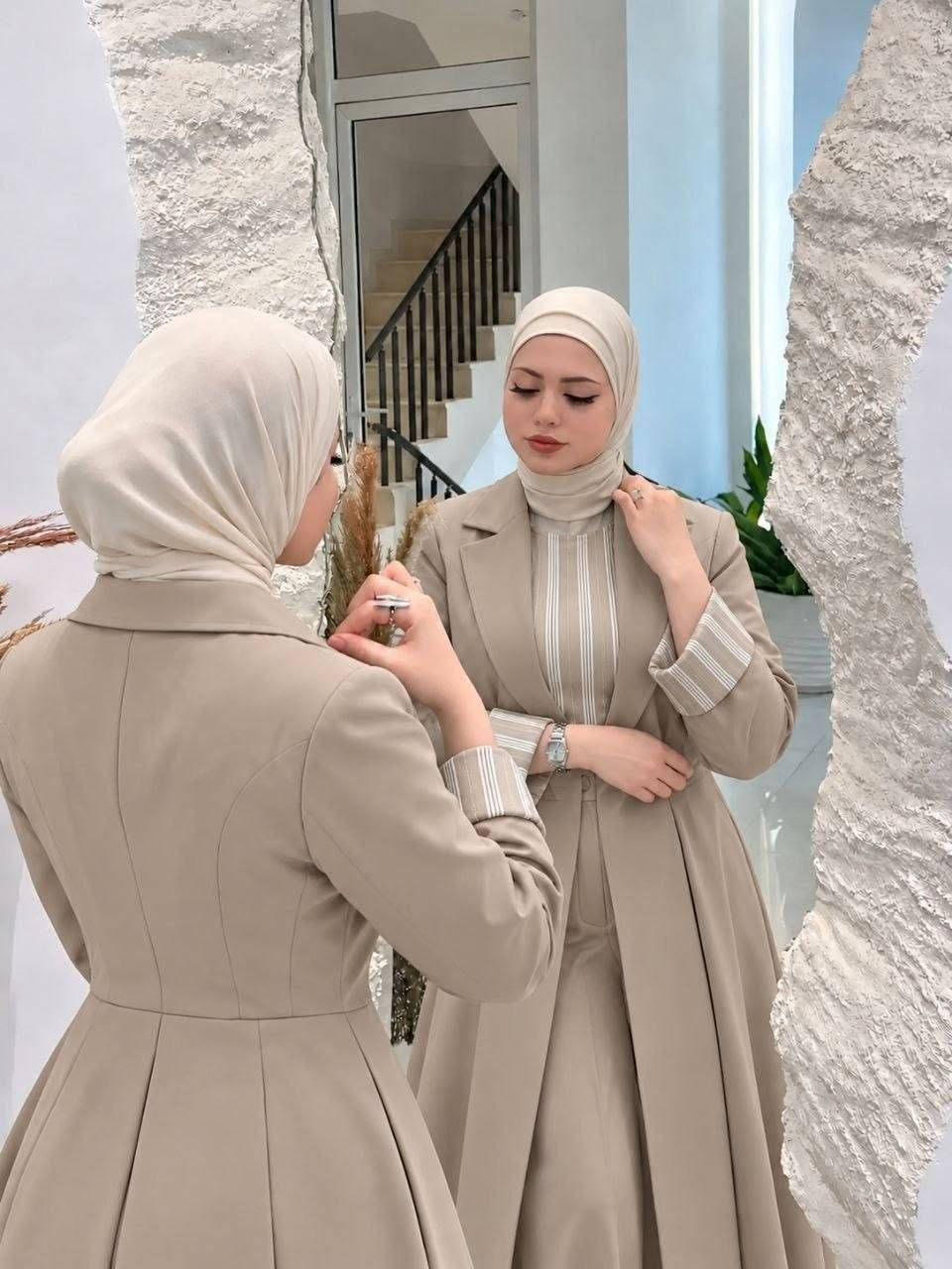 طقم 3 قطع • كريب تركي • مقاسات 38-48