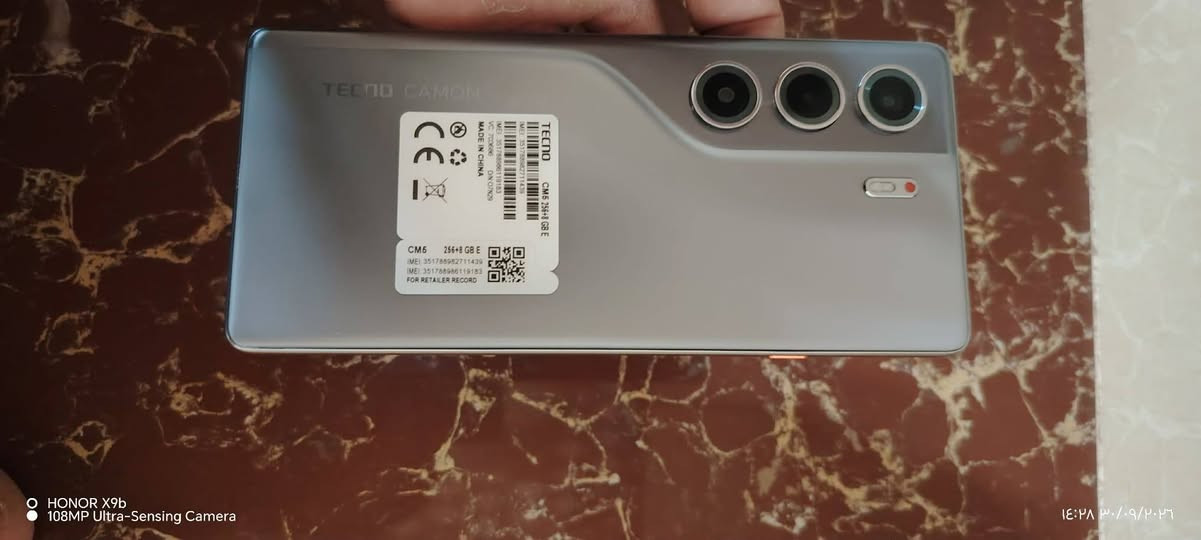 السلام عليكم
مبايل TECNO CAMON 40عادي مو ابرو
نظيف 
السعر 325 وال استفسار على رقم 
***********

نص مكتوب في الصور:
- HONOR X9b 108MP Ultra-Sensing Camera ١٤:٣٨ ٣٠/٠٩/٢٠٢٦
- HONOR X9b
- 108MP Ultra-Sensing Camera
- ١٤:٢٧ ٣٠/٠٩/٢٠٢٦
- ١٤:٢٨ ٣٠/٠٩/٢٠٢٦