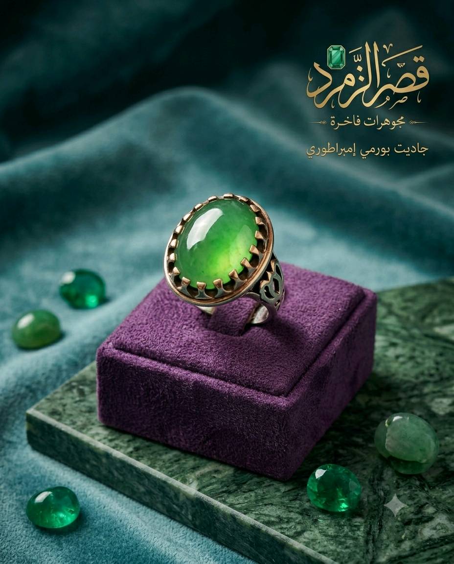 خاتم رجالي • فضة • جاديت بورمي