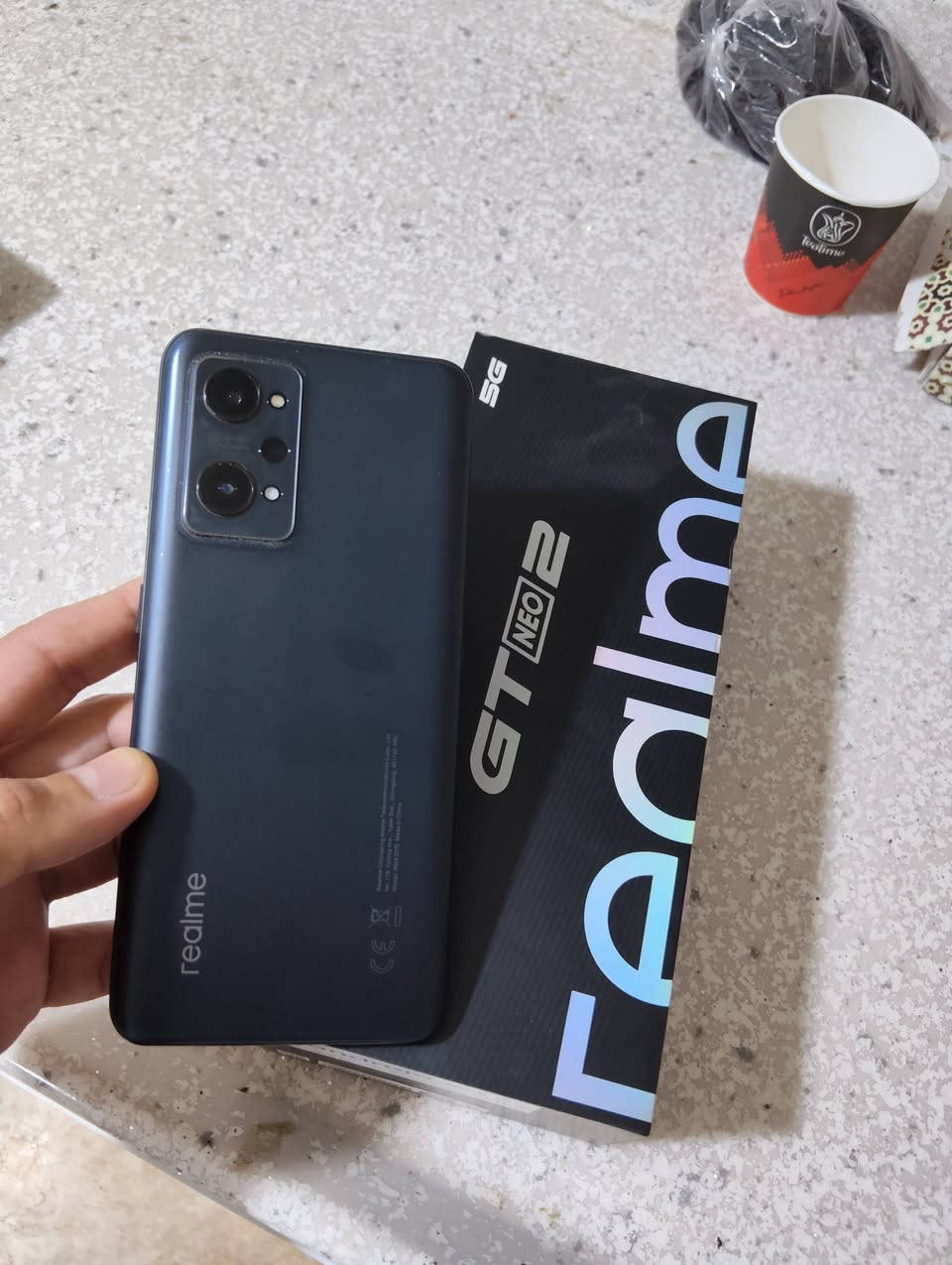 ريلمي GT neo 5g
مستعمل نظيف كلش 
لا مصلح ولا مفتوح
256 ذاكرة عشوائية 12
غراضة كاملة
عارضة ب 270 الف
عنواني بغداد الشعب 
***********

نص مكتوب في الصور:
- ٦:٥٨ ٦٨% realme UI 4.0 realme UI الإصدار الرسمي حول الجهاز اسم الجهاز realme GT Neo2 5G مساحة التخزين ١٥٧ غ.ب / ٢٥٦ غ.ب المعالج Qualcomm Snapdragon 870 Octa-core الطراز RMX3370 حجم الشاشة ٦,٦٢ بوصة سعة البطارية ٥٠٠٠ مللي أمبير في الساعة (نموذجية) RAM ১২,০ غ.ب + ১২,০ غ.ب الكاميرات أمامية 16MP خلفية 64MP+8MP+2MP