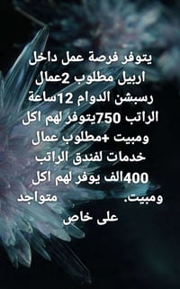 أربيل • رسبشن • خدمات فندق