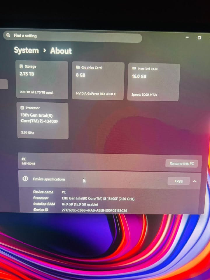 RTX 4060 Ti • i5-13400F • 16 جيجا رام