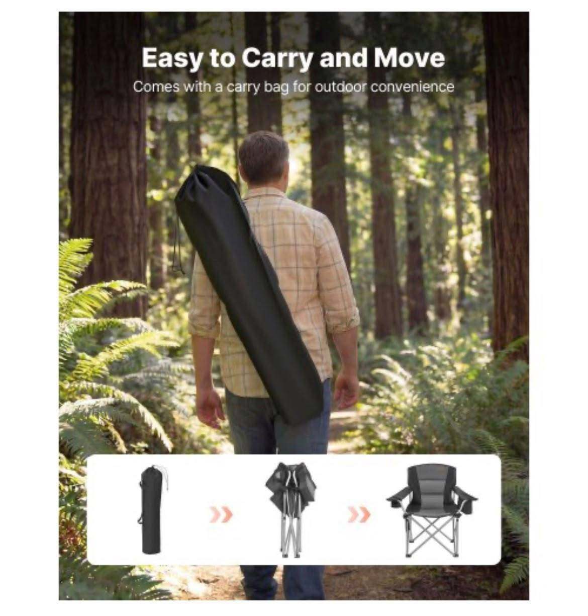 شغلات تخييم متوفرة تنباع شلعه

نص مكتوب في الصور:
- Easy to Carry and Move
- Comes with a carry bag for outdoor convenience
- 2 Ways to carry it Carrying it in hand Pull it by hand