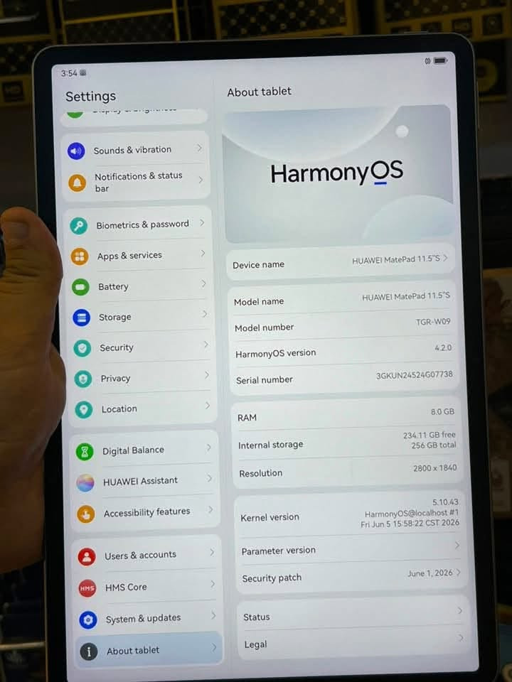 Huawei MatePad 11.5S Paper Mate  ️
هواوي ميت بات 11.5اس بيبر مات

ذاكره (256) 

هيرتز 144Hz

 وضع شركه الجهاز -جديد وكامل ملحقات الاصلية+كيبورد + كفر الاصلي+ شاحنه 

يدعم الحشن السريع 22.5w

البطاريه 8800mah

نضافته 100/100

موصل / 

السعر 375   سعر الجديد مالته 610 

جهاز ماداخل اي صيانه 

 ماحبيت تاخذ الاحسن منه وانسب انشاءالله 

***********. واتساب
