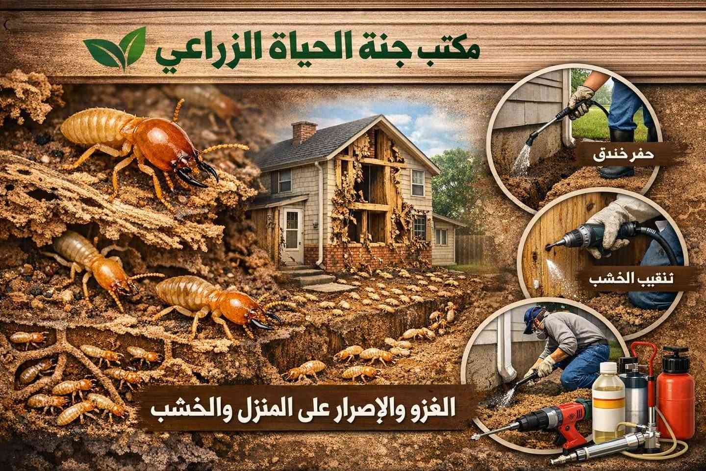 مكافحة الأرضة • ضمان ٥ سنوات • تعقيم مجاني