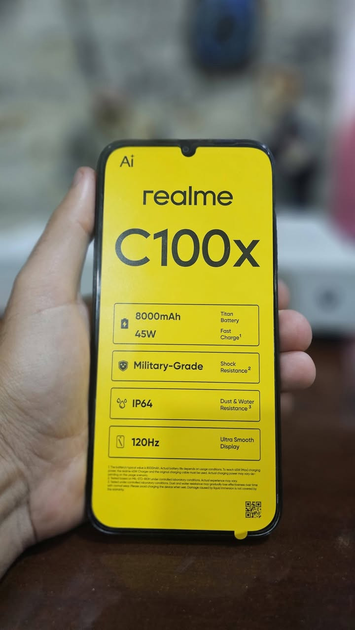 ريلمي c100X
جديد حيلل مستخدم قليل جداا جهاز من تاخذه اعتبر نفسك ماخذ جديد 
ذاكرته ٢٥٦
بطاريته عملاقه حيلل ٨٠٠٠ وشحن سريع ٤٥ واط 
جهاز غراضه كامله وحتا شاحنته ما مستخدمة وياه كفر ولزكه 
للبيع او للمراوسة سعره ٢٦٠ الف سعر الجديد ٣٠٠ الف 
مكاني بغداد البلديات 
***********
