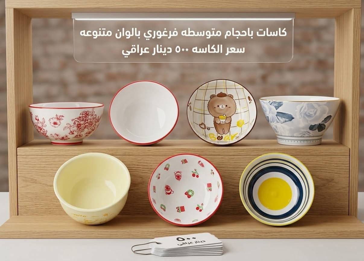 فرفوري ألماني • سيت صحون تركي • سيت كاسات ٩قطع
