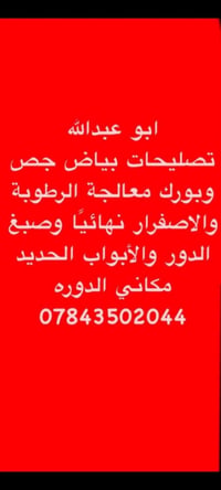 بياض جص • معالجة الرطوبة • صباغ