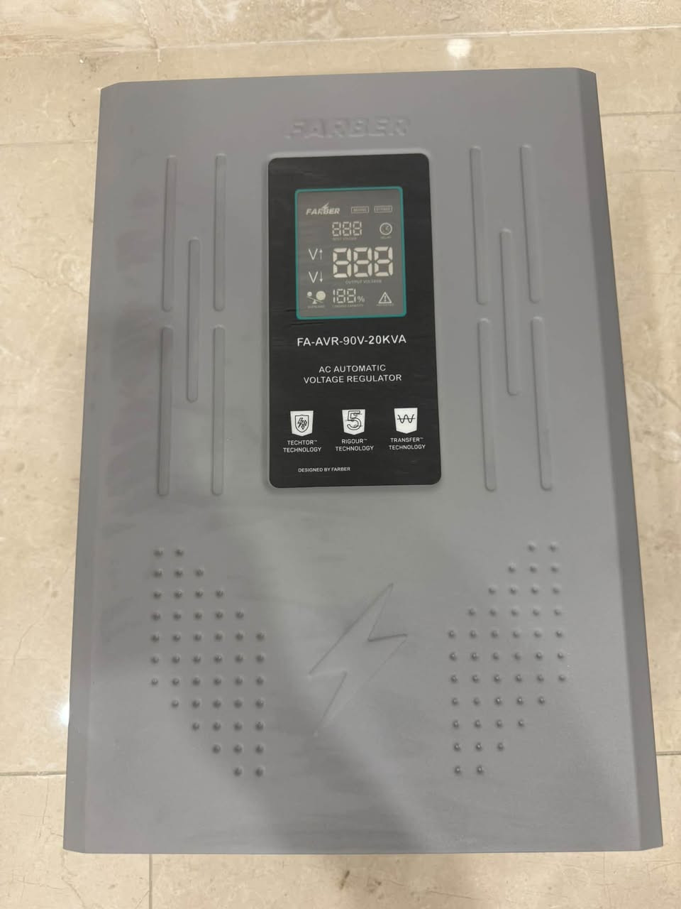 السلام عليكم ورحمة الله

نص مكتوب في الصور:
- FARBER POWER SOLUTIONS
- جهاز رافع فولتية كهربائي
- شركة أسوار (FARBER)
- مستخدم موسم واحد فقط
- بحالة ممتازة جداً
- نظيف وغير مصلح نهائياً
- بحالة الجديد
- وجاهز للاستخدام
- الموديل: FA-AVR-90V-20KVA
- سعة: 20 KVA
- تقنية متطورة
- من أسوار
- ثبات في
- الفولتية
- حماية للأجهزة
- الكهربائية
- السعر
- 300,000
- دينار عراقي
- غير قابل للتفاوض
- سبب البيع:
- الانتقال إلى منزل جديد
- وعدم الحاجة إليه.
- للاستفسار والتواصل:
- ***********
- الموقع:
- بغداد - المشتل
- الجهاز مثل ما واضح بالصور، والبيع للجادين فقط.
- اللي يريده حياه الله، والله يرزق الجميع.