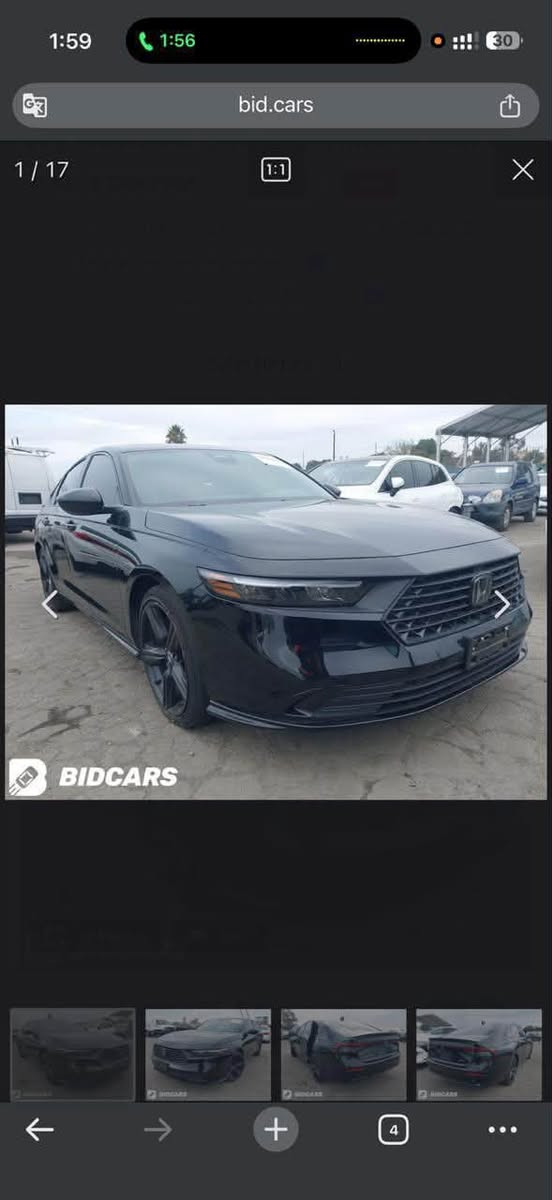 🚘 هوندا أكورد 2024 سبورت لاين هايبرد

🔹 ماشية: 62 ألف ميل
🔹 هايبرد
🔹 فتحة سقف
🔹 بصمة أبواب
🔹 بصمة تشغيل
🔹 كراسي جلد
🔹 3 أنظمة قيادة
🔹 كراسي ميموري
🔹 مواصفات سبورت لاين

🛠️ الحادث:
الباب الخلفي + نص الجاملغ الخلفي، والضرر موضّح بالسونار.

🔄 للمراوس: جارجر أو جالنجر، حسب القناعة.

📞 للاستفسار: ***********

نص مكتوب في الصور:
- 1:59 1:56 30 bid.cars 1 / 17 1:1 BIDCARSO
- 1:59 2:02 30 bid.cars 2 / 17 1:1 X < > BIDCARSH 4
- 1:59 2:07 30 bid.cars 3 / 17 1:1 ACCORD BIDVARS 4
- 1:59 2:12 30 bid.cars 4 / 17 1:1 BIDCARSE
- 1:59 2:18 30 bid.cars 5 / 17 1:1 BIDCARs