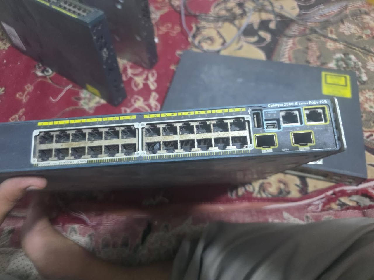 اجهزه انترنت للبيع بسعر رخيص
Cisco Catalyst 3750
سسكو 3750 
4 منفذ sfp 
48 بورت
الجاهز مستخدم سابقا عند شركة جزيرة بغداد 
للبيع 
السعر ١٤٠ 
مروحه بورتات كلهن شغلات ١٠٠%
_______________________________________
سسكو 2960-S
2 بورت + 2 sfp.
10g 
24 بورت كيكا 

مال ربيترات 
سعره ١٦٠ 
شغال عل الفحص
________________________________________
سسكو 2960 
2 بورت كيكا 
48 بورت 100 
للبيع ٥٥ الف مع التوصيل 
________________________________________
سسكو 2960
2بورت كيكا 
2 sfp كيكا 
48 بورت 100
للبيع
 السعر ٩٥  مع التوصيل 
________________________________________
30 قطعه 
نانو ستيشن xm 
عل الفحص كلهن شغلات بورتين 
سعر القطعه 25 مفرد 
جمله شلعه وحده 22
________________________________________
3011 
يشتغل ويرسته وحده 
ما اعرف شنو مشكلته 
للبيع بسعر ٦٠ 
________________________________________
12 قطعه باور بيم 
شرط النظافه والشغل للبيع 
سعر القطعه ٥٠ الف 
________________________________________

للاستفسار الاتصال على الرقم 
*********** 
او التواصل على الخاص
