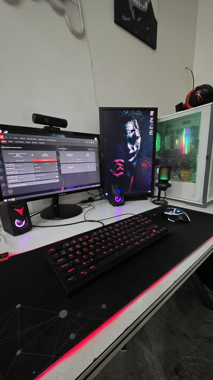 السلام عليكم
رايزن 5_5500
مذر بورد 450
بور 650
كارت شاشه amd RX6600 8g
رامات t.fDRCE تردد 3200 بدون كسر 
5 مراوح وقابل للزياده 
مبرد غازي 
رامات m2 1T
+هارد عادي 500g
الملحقات _شاشتين سامسونك 75h + ايسر 60h
 مايك خارجي من شركه NJSJ
ماوس لوجتك 502
كيبورد ريد دراكون 
سماعات هايبر اكس 
سماعات خارجيه 
كامره Jelly comb 1080
موس باد  LD
سعر مليون و350
للاستفسار :***********
بغداد الامين الثانيه
