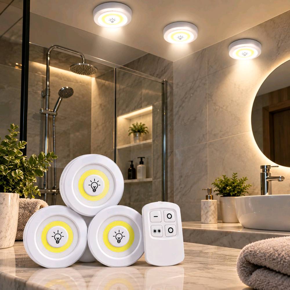 مميزات المنتج:

• 3 قطع إضاءة LED حتى توزعها بأكثر من مكان.

• ريموت كنترول للتحكم بالإضاءة عن بُعد.

• إمكانية تعديل مستوى الإضاءة حسب حاجتك.

• مؤقت 30 دقيقة للإطفاء التلقائي.

• تشغيل وإطفاء عن طريق اللمس.

• تركيب سهل باستخدام اللاصق المزدوج.

• تعمل بالبطاريات، بدون الحاجة إلى أسلاك كهربائية.

• مناسبة للخزائن، المطبخ، غرف النوم والأماكن اللي تحتاج إضاءة إضافية.

محتويات الطقم:
3 إضاءات LED
ريموت كنترول
لاصق مزدوج للتثبيت 
للحجز و التواصل ع واتساب 
***********