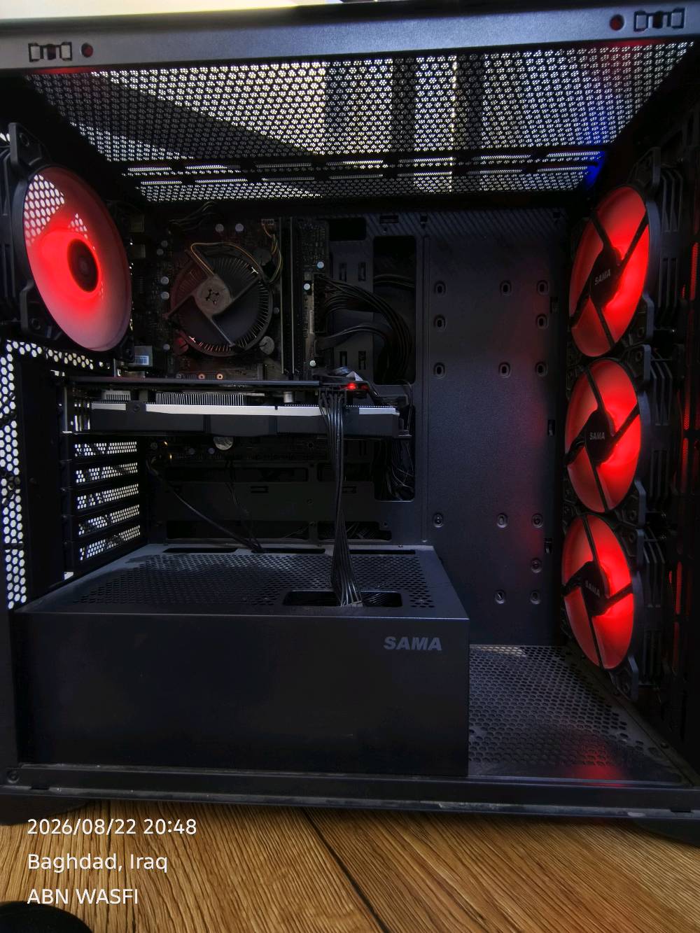pc تجميعه شاشا وكيس 
Intel(R) core(TM) i7-6700cpi@3.40GHz
Amd Radeon Rx580 8g 2048sp
Ddr4 Ram16g 
128ssd128 
Hhd 500 
Mainboard msi b250M شاشا 
باور سبلاي ماس 550
كيس ارجيبي  شركة سما 
تشغل أغلب الالعاب بعدادات جيده