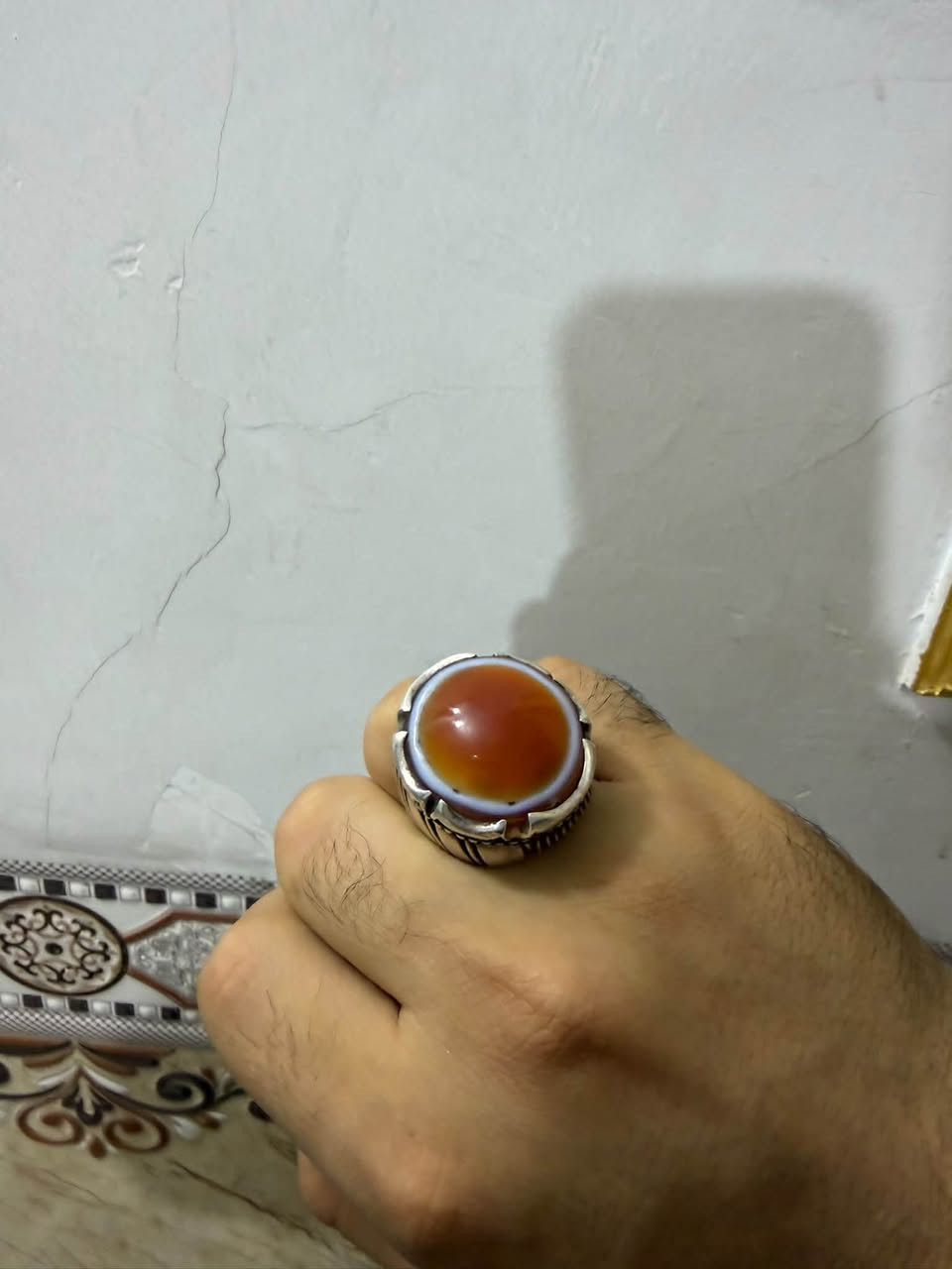 خاتم يدوي • ٤٥ غرام • حجر ٣٫٢٥ سم