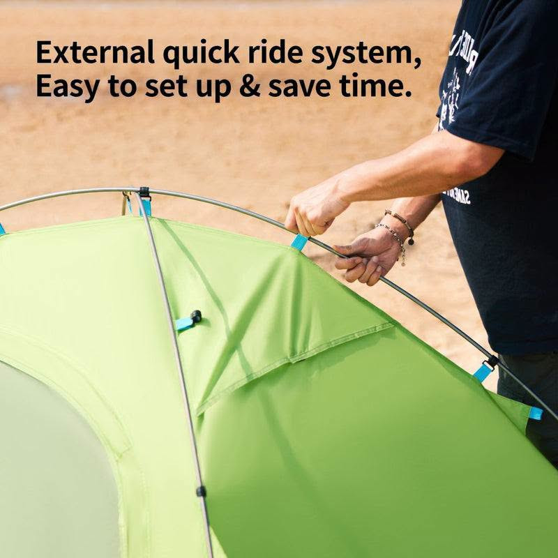 هذه خيمة تخييم خفيفة الوزن لشخصين من طراز Naturehike P-Series 2 Single Layer باللون الأخضر.المواصفات الرئيسيةالسعة: تتسع لشخصين بشكل مريح.الوزن: خفيفة الوزن جداً بحوالي 1.53 كغ.الأبعاد: 200 × 130 × 100 سم.مقاومة الماء: تصنيف مقاومة للماء PU3000mm+ لتحمل الأمطار.الحجم عند التخزين: 15 × 42 سم.

سعر 85 الف
توصيل 5 

#every

نص مكتوب في الصور:
- All aluminum curtain rod, Light weight and resistance to bending.
- External quick ride system, Easy to set up & save time.
- Happy in the countryside, resonate with nature.
- ДВУХМЕСТНАЯ ПАЛАТКА 3000 MM ВОДОСТОЙКОСТЬ ТЕНТА СПАЛЬНОЕ МЕСТО (СМ) 200x130 СУПЕРЛЕГКАЯ КОМПАКТНАЯ 1.53 BEC ПАЛАТКИ (КГ) Yandex Market Палатка Naturehike P-Series NEW ...2-местная, алюминиевый انتقال > حفظ مشارка AMPINGZELT 2 PERSONEN