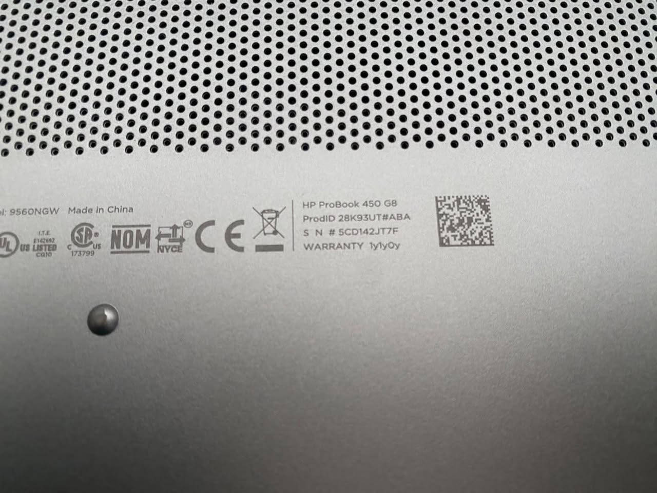 HP ProBook 450 G8 • i5 الجيل الحادي عشر • ٢٥٦ جيجابايت SSD