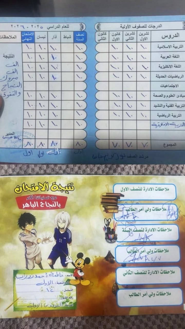 ماشاء الله تبارك الرحمن 
​"من جدّ وجد، ومن زرع حصد"..
بكل فخر واعتزاز، نتقدم بأسمى آيات التهاني والتبريكات الممزوجة بالحب والفرح إلى أبطالنا الأحباء بمناسبة تفوقهم الدراسي وانتقالهم إلى مراحل جديدة بكل اقتدار وتميز.
​لا يسعنا في هذه اللحظات الجميلة إلا أن نرفع راية الشكر والعرفان إلى صرحنا التربوي المعطاء "روضة مهد آلتون"، وإلى الكادر التدريسي والإداري الفذّ فيها؛ فلولا إخلاصهم، وجهودهم الحثيثة، وأساليبهم التربوية الراقية التي زرعت حب العلم في نفوس أطفالنا منذ البداية، لما تحقق هذا الثمر اليانع وهذا الأساس المتين.
​ولا ننسى أبداً الشريك الأساسي في هذا النجاح؛ العوائل الكريمة والآهاتِ المتابعة والمهتمة، التي كانت السند الدائم والضوء المضيء بجانب المدرسة والروضة، فكانت ثمرة هذا التعاون المشترك طفلاً متفوقاً يخطو خطواته الأولى بثبات نحو المستقبل.
​مبارك لأبطالنا هذا التميز، ومبارك لروضة مهد آلتون ولكل الأيدي البيضاء التي ساهمت في صناعة هذا الإنجاز، داعين المولى عز وجل دوام التقدم والنجاح الدائم لمستقبل أطفالنا الأعزاء.
عنوان
حی الموطفين
واتساب  تلکرام  فایبەر
***********
لتسجيل
دوام  
الاحد و الأربعاء
ساعه (3 إلى 6,30)
