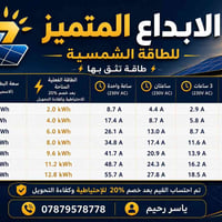 بطارية • جدول أمبير • طاقة شمسية