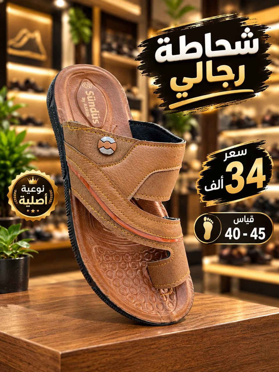 جمله فقط اقل طلب نص درزن لايوجد مفرد والاسعار ثابته

سعر درزن 34 الف تركي طبي 🌹

يوجد توصيل لجميع محافضات العراق

نص مكتوب في الصور:
- Sindus By GOODER شبشب رجالي جلدي مريح تصميم أنيق يناسب جميع الأذواق خفيف الوزن مريح على القدم جودة عالية مادة متينة وطويلة العمر نعل مريح يقلل من تعب القدم مانع للانزلاق ثبات عالي لجميع الأسطح السعر فقط 34,000 دينار المقاسات المتوفرة 40 - 45 راحة وأناقة في كل خطوة تفاصيل أنيقة تصميم عصري مميز نعل مريح يمنحك راحة أكبر خامة جلدية عالية الجودة تتحمل الاستخدام اليومي نعل متين ومضاد للإنزلاق ثبات وأمان في كل خطوة مناسب لجميع الأوقات
- شحاطة رجالي سعر 34 ألف قياس 40 - 45 نوعية أصلية
- راحة للمفاصل مريحة للقدم مريحة وطبية المقاس 40 - 45 السعر 34 ألف فردي فقط فردي فقط