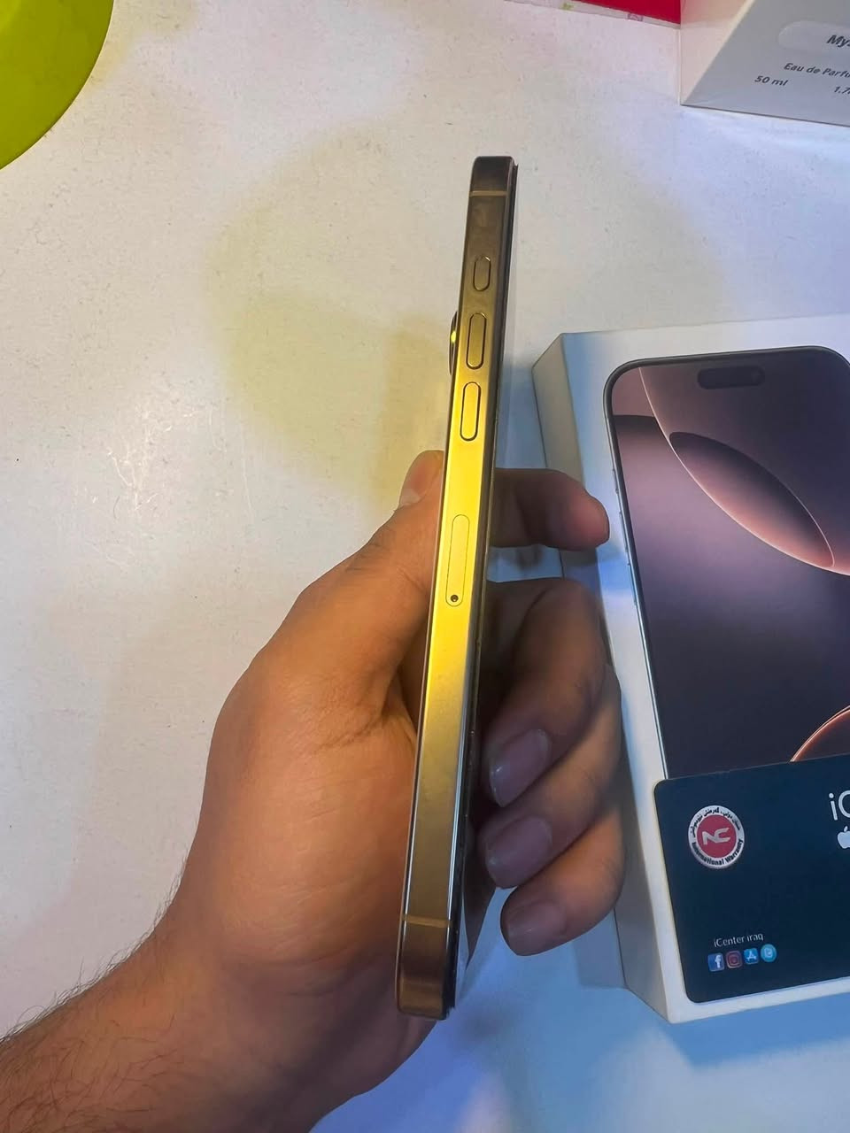 ايفون 16 برو ماكس 256GB للبيع
شرق اوسط 
اللون الصحراوي 
بطارية 90 
نظافة 100‎%‎ 
الجهاز بعده داخل الضمان ينتهي 16/9/2026
ضمان icenter 
ملحقات ( كارتونه + كيبل + كارت الضمان )
العنوان بغداد 
السعر 1,325,000
مليون و325 وبي مجال للطيبين 
الشراي يتصل 
***********
موجود واتس اب و فيس و اتصال وبخدمتكم
