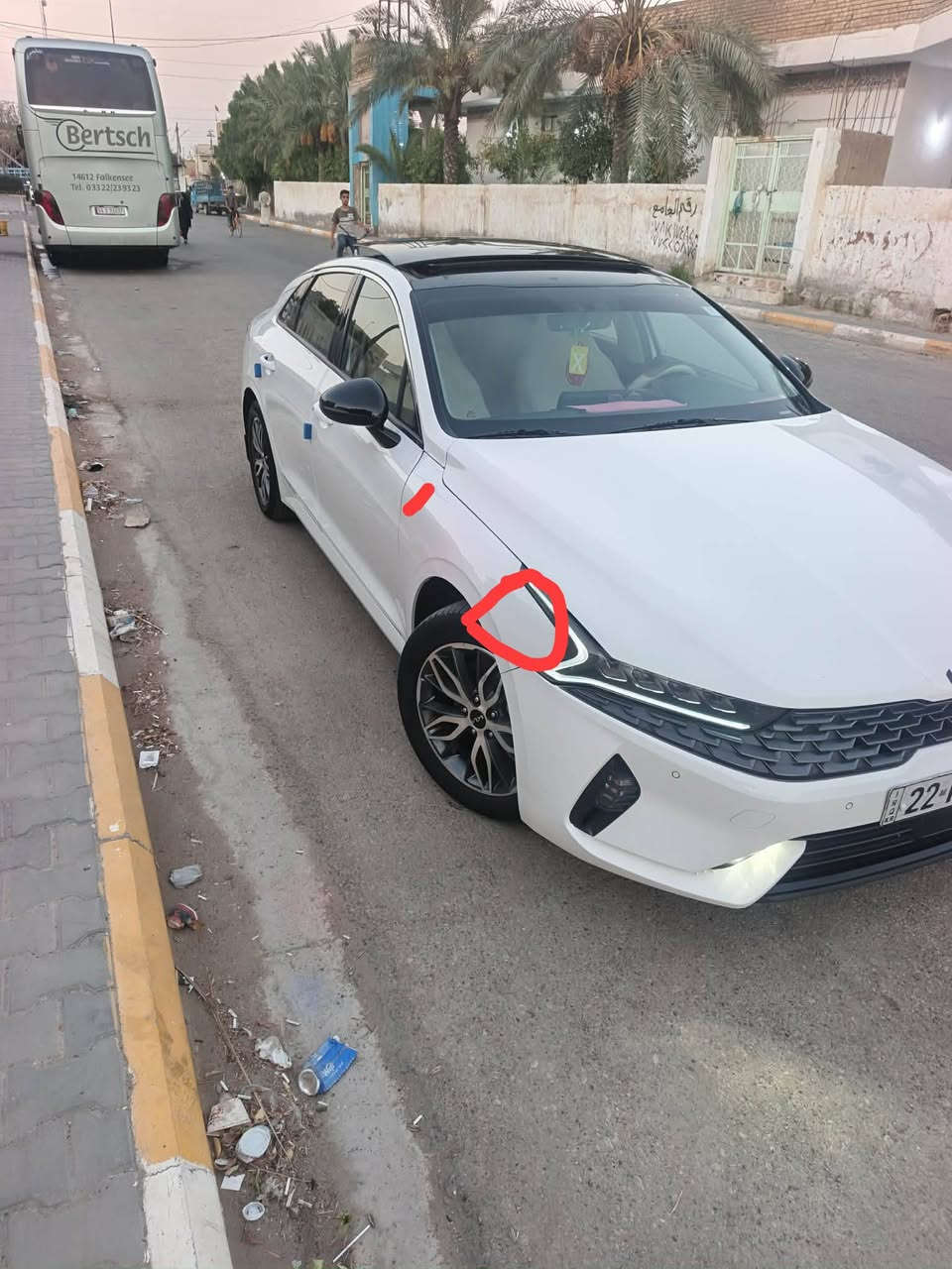 كيا كي فايف (K5)
موديل 2023 فول مواصفات 1/1 
خليجي محرك (2000) دوش  

 كشنات جلد 

كشنات كهرباء 
مري شفط 
حساسات 
شاشه كبيره تدعم كار بلي 
كامره 
تحديد مسار 
 
مانع انزلاق 

تبريد قطعتين  

ويل حجم 17 كروم 

حساس اطارات 

5 وضعيات قيادة 

وباقي مواصفاتها المعروفه 
ماشية 50  الف حقيقي  وقابله للزياده 

السيارة كلش جديدة بيه بنيد تبديل بدون دواخل وشويه بارد فقط مؤشر عليه والباقي كفاله عامه 

السياره رقم اربيل والسنوية لغايه 2030
 تريد تحويل او وكاله 
مكان السياره واسط النعمانيه 
للاستفسار الاتصال *********** او ***********
