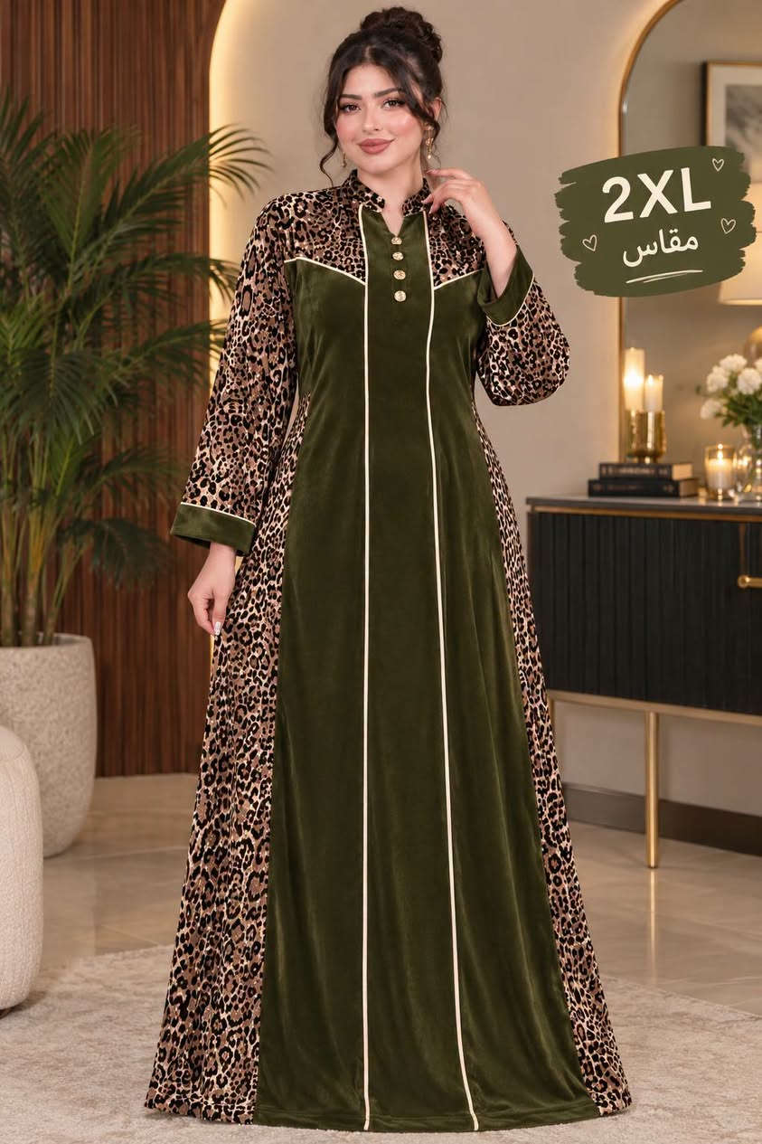 گلابية خليجي • مخمل سوبر سوفت • مقاس 2XL-5XL