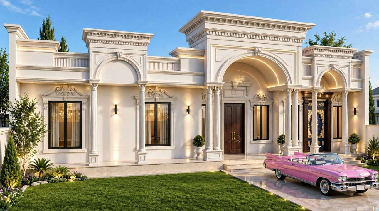 تصميم معماري • واجهات فلل • كلاسيكي-حديث
