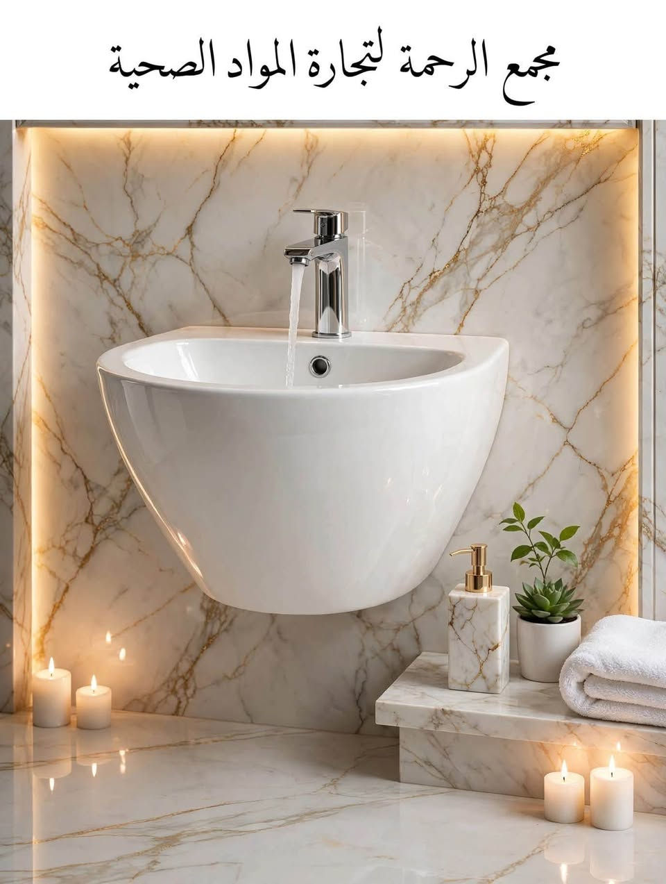 # مجمع الرحمه لتجاره المواد الصحيه 
اناقه بيتك تبدي من هنا 
متوفر لدينا مغاسل معلقه مودرن 2026 
سيراميك درجه اولى ضد الكسر والخدش ضمان 5 سنوات ع طلاء اللون 
# مغاسل معلقه -#مقاعد معلقه -#غربي معلق -#صحيات فاخره 

الواتساب : ***********

العنوان : القاسم ع - الشارع العام - مقابل شارع الحولي خديجه ع

نص مكتوب في الصور:
- مجمع الرحمة لتجارة المواد الصحية