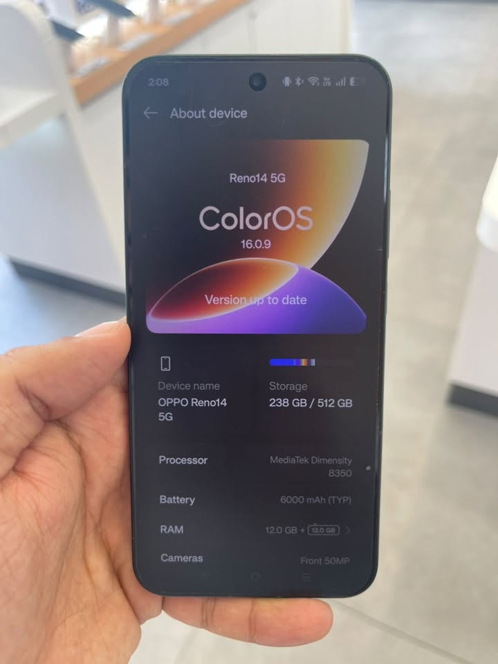 السلام عليكم oppo reno 14 5G للبيع بحالة نظيفة وكل ملحقاته موجودة ويخلص ضمانة بشهر ال11 السعر 550 الف
للتواصل ***********
