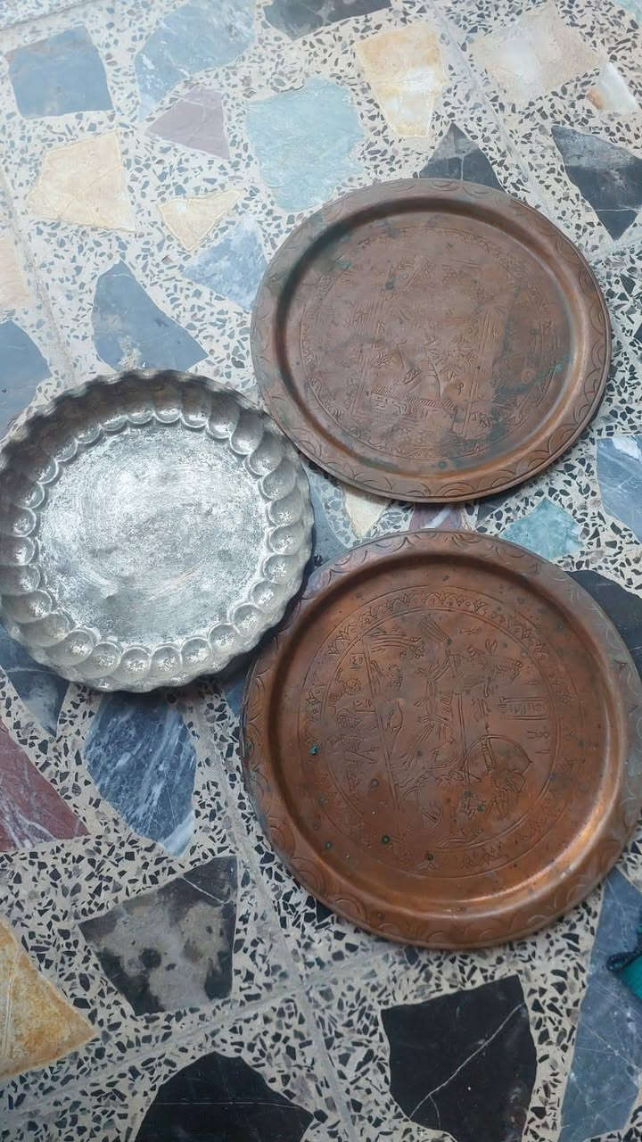 صواني نحاس • نحاس احمر • عدد ٣