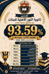 لأن التميز يُقاس بالنتائج، نضع بين أيديكم نسب النجاح في المواد الدراسي...
