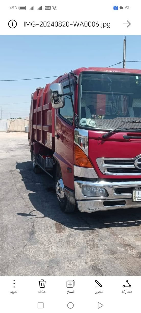 السلام عليكم كابسه نفايات 10 مكعب جهاز رفع حاويات ماكينه خمسه سلندر السياره نظيفه كلش رقم بصره مكان للسياره الديوانيه الاتصال على الرقم***********
