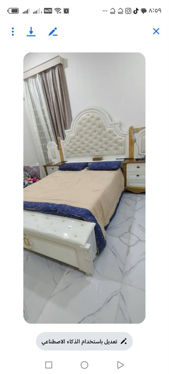 سلام عليكم من رخص مدير الكروب غرفه نوم للبيع اخت الجديده سعره مليون ونص ***********

نص مكتوب في الصور:
- تعديل باستخدام الذكاء الاصطناعي
- ٨:٠٩ تعديل باستخدام الذكاء الاصطناعي