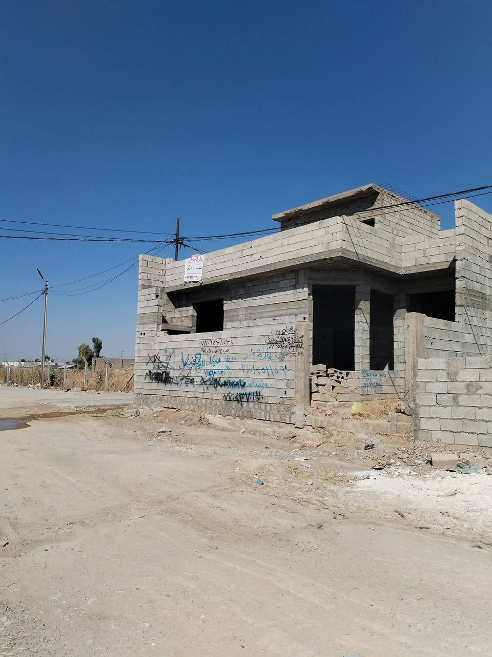 هيكل للبيع ركن 10في 10مربع طابق واحد اساس صب شريطي بناء بلوك20رباط كامل شيش قبرصي متعوب ع بناء خدمات كامله ماء كهرباء تبليط بصف البيت السعر ٣٣ بيه مجال شارع مول حسين فرع المولده حكم*********** الي يدور رخيص خلي يروح ياخد مال مقاولين
