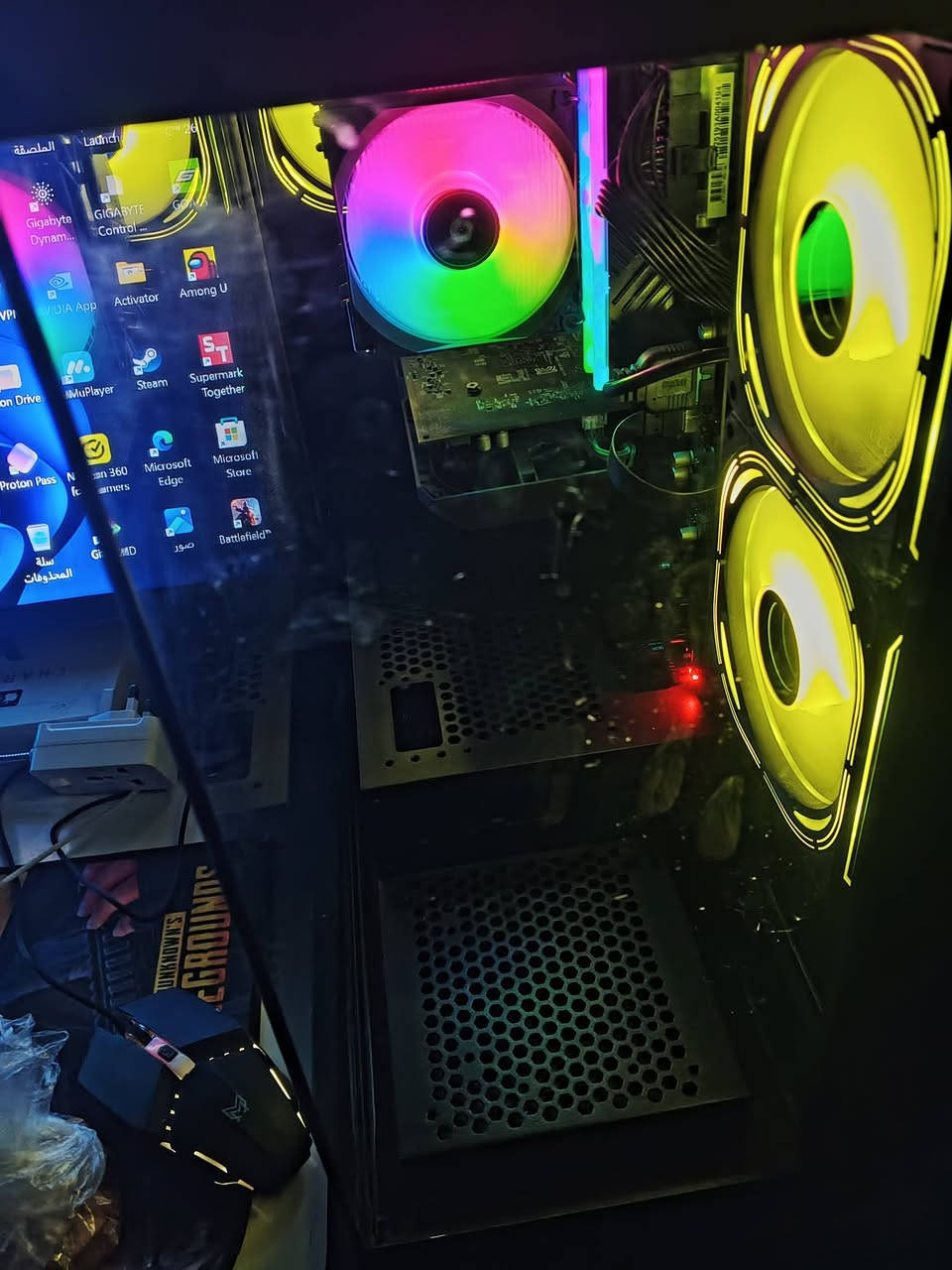 13جيل ( Intel Core i5-13400F
NVIDIA GeForce GTX 1050 كرت الشاشة Ti 4GB

Gigabyte B760DS3 DDR4

:اللوحة الأم .

16GB DDR4 رام

ADATA LEGEND 710 NVMe SSD 512GB

التخزين .

Xigmatek SGARD 650W

مزود الطاقة

کیس Dark Flash زجاج جانبي .

RGB DarkFlash Infinity 24 مراوح

مبرد هوائي RGB للمعالج .

ملاحظة المعالج يدعم كرت شاشه اقوى بكثير من هذا الكرت بكيفك اذا تريد تبقي او تغيره السعر بي مجال

 رقمي  ***********
