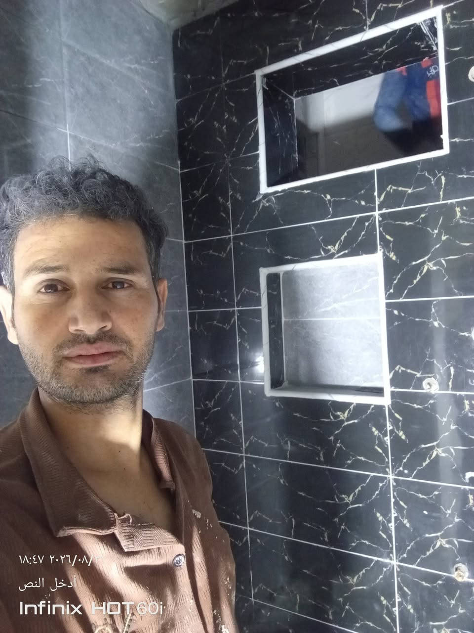 السلام عليكم خلفه سيراميك كاشي متفرغ حاليا سبع اقصور جزء من اعمالنا  للمراسله أو الاتصال ع ***********@

نص مكتوب في الصور:
- 17:29 2026/09/01
- أدخل النص
- Infinix HOT 60r
- ١٨:٤٧ ٢٠٢٦/٠٨/ أَدْخِلِ النَّصَّ Infinix HOT 60i
- ١٨:٤٢ ٢٠٢٦/٠٨/٣١
- Infinix HOT 60i