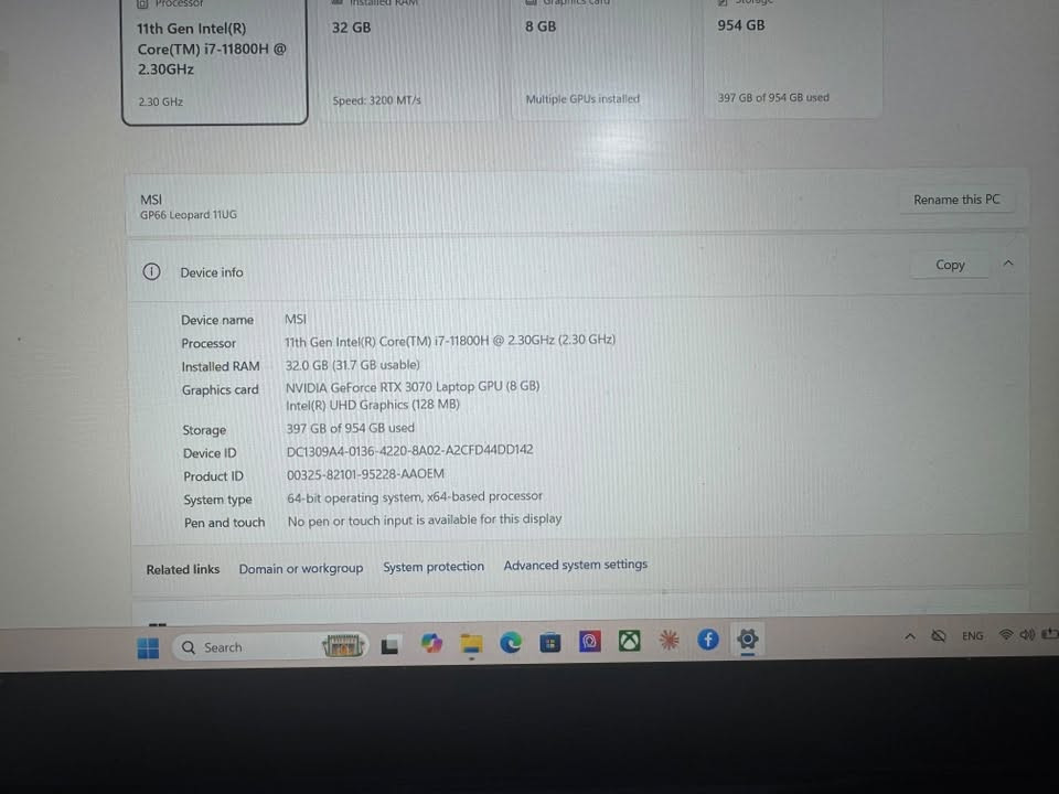 لابتوب msi
المواصفات

المعالج core i7 11800h جيل ال 11

الرام 32gb

التخزين 1tb

كارت الشاشة rtx 3070 8gb

الشاشة 240hz

النظام windows 11 64bit

اللابتوب كلش نظيفة

فقط تبدل بطارية لان بدون شحن تنطي ربع ساعة 

السعر مليون  قفل

للتواصل ***********
