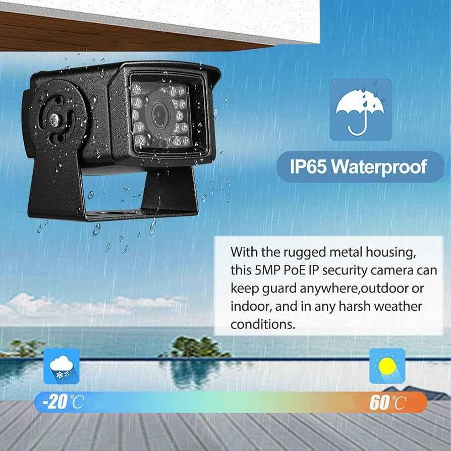 REVODATA Mini POE IP Camera (Model: I704-P-HS82) :
------------------------------
## 📑 کوردی (Kurdish)
کامێرای چاودێری REVODATA HD 8MP Mini POE کامێرایەکی بچووک، بەهێز و هۆشمەندە کە بۆ ناوەوە و دەرەوەی خانوو یاخود شوێنی کارەکەت گونجاوە.
## 🌟 لۆگۆ و پێکهاتەی دەرەکی

* براند و مۆدێل: REVODATA (مۆدێلی I704-P-HS82).
* پێکهاتە: خاوەنی جەستەیەکی کانزایی بەهێزە (Metal case) لەگەڵ ڕاگرێکی گونجاو (Mounting Bracket) بۆ جێگیرکردن بە دیوار یان سەقف.
* دژە ئاو (IP65): دیزاین کراوە بۆ بەرگەگرتنی باران و تۆزوخۆڵ، بۆیە بە ئاسانی لە دەرەوەش دادەنرێت.

## 📺 تایبەتمەندییە تەکنیکییەکان و شاشە

* ڕوونی وێنە (8MP): پێشکەشکردنی کوالێتییەکی زۆر بەرز (Ultra HD) بۆ بینینی وردەکارییەکان.
* هاوێنە (Lens): قەبارەی 3.6mm لەگەڵ گۆشەی بینینی 80° FOV کە ڕووبەرێکی باش دەپۆشێت.
* بینینی شەوانە (IR Night Vision): خاوەنی 18 لیدی جۆری IR (باندەکەی 850nm)، کاتێک ڕووناكی کەم دەبێتەوە خۆکارانە وێنەکە دەکاتە ڕەش و سپی ڕوون.

## ⚙️ تەرتیبات و بەستن (POE Support)

* تەکنەلۆژیای POE: کورتکراوەی (Power Over Ethernet)، واتە تەنها بە یەک وایەری نێتۆرک (LAN) هەم هێڵی ئینتەرنێت و هەم کارەبای 48V بۆ کامێراکە دابین دەبێت.
* کۆدکردنی H.265/H.264: توانای پاشەکەوتکردنی هەیە بە سیستەمێکی پێشکەوتوو کە 50% هێڵی ئینتەرنێت و 50% شوێنی میمۆری دەپارێزێت.
* ئاگادارکەرەوەی جووڵە (Motion Detection): کاتێک جووڵەیەک لە بەردەم کامێراکە ڕوودەدات، ئاگادارکەرەوە (Alarm) دەنێرێت بۆ مۆبایلەکەت لە ڕێگەی سیستەمی P2P.

⚠️ تێبینی گرنگ: ئەم کامێرایە لە ناو پاکەتەکەیدا ئامێری کارەبایی (Power Unit) لەگەڵ نییە، چونکە لە ڕێگەی کێبڵی POE کارەبا وەردەگرێت.
------------------------------
## 📑 اللغة العربية (Arabic)
كاميرا المراقبة المصغرة REVODATA HD 8MP Mini POE هي خيار احترافي وذكي لحماية المنازل والمنشآت من الداخل والخارج.
## 🌟 الشعار والتصميم الخارجي

* العلامة التجارية والموديل: REVODATA (موديل I704-P-HS82).
* الهيكل: تأتي بهيكل معدني متين (Metal case) مع قاعدة تثبيت قابلة للتعديل (Mounting Bracket).
* مقاومة الماء (IP65): محمية بالكامل ضد المطر والغبار والظروف الجوية المختلفة للاستخدام الخارجي.

## 📺 المواصفات التقنية والرؤية

* دقة الصورة (8MP): توفر جودة عالية جداً (Ultra HD) لتوضيح كافة التفاصيل بدقة متناهية.
* العدسة (Lens): بحجم 3.6mm مع زاوية رؤية واسعة تصل إلى 80° FOV.
* الرؤية الليلية (IR Night Vision): تحتوي على 18 مصباح LED بالأشعة تحت الحمراء (850nm)، تتحول تلقائياً إلى الأبيض والأسود عالي الوضوح عند انخفاض الإضاءة.

## ⚙️ الإعدادات والاتصال (POE Support)

* تقنية POE: تعني (Power Over Ethernet)، حيث يتم نقل الطاقة والبيانات معاً عبر كابل شبكة واحد فقط (48V 802.3af)، مما يغنيك عن تمديد أسلاك كهرباء إضافية.
* ترميز H.265 / H.264: تقنية ضغط فيديو متطورة توفر 50% من حجم التخزين و50% من استهلاك شبكة الإنترنت.
* استشعار الحركة (Motion Detection): يقوم الجهاز بإرسال تنبيهات فورية (Alarm) إلى هاتفك الذكي عبر تطبيق P2P عند رصد أي حركة مشبوهة.

⚠️ ملاحظة مهمة: علبة المنتج لا تحتوي على محول طاقة (Power Unit) منفصل، حيث تعتمد الكاميرا على طاقة كابل الـ POE.
ئایا دەتەوێت بزانیت چۆن کامێراکە بە مۆبایلەکەتەوە دەبەستیتەوە، یان پێویستت بە ڕوونکردنەوەی زیاترە لەسەر کێبڵی POE؟
هل ترغب في معرفة كيفية ربط الكاميرا بالهاتف، أم تحتاج إلى مزيد من التفاصيل حول كابل الـ POE؟ السليمانية, العراق

نص مكتوب في الصور:
- Copy Translate Select all 8MP POE IP Small Camera,IR Night Vision 3.6mm Lens ni Cam IP65 Waterproof REVODATA HD 8MP Mini POE IP Security Camera Indoor/Outdoor Waterproof IR Night Vision H.265 Motion Detection (I704-P-HS82) Color: 3.6mm Lens black 850nm light I704-P-HS82 2.8mm-12... 1 option from $64.89 3.6m Len... 1 option from $60.69 3.7mm Len. 1 option from $59.59
- 8 MP POE mini IP Camera for Indoor or Outdoor H.265/H.264 POE 8MP IR Night Vision 80° FOV P2P 3.6 mm Detection Alarm
- IR Night Vision The camera is designed with a camera infrared LED with a sensor, and when the ambient light drops below a certain point in the dark, the device inside the camera changes from color to black and white and turns on the LED.
- IP65 Waterproof With the rugged metal housing, this 5MP PoE IP security camera can keep guard anywhere,outdoor or indoor, and in any harsh weather conditions. -20 C 60 C
- 15:11 Device message Now Motion detection Motion Detection Alarm and P2P Cloud Function Support motion detection and P2P cloud function, Once human movement is detected, you will receive an alarm message on your phone.
- 3.6mm lens
- 18pcs LED
- Metal case
- 8 cm
- 6.5 cm
- 6.7 cm
- Screw Hole
- Mounting Bracket
- PoE LAN Port
- (Data+Power)
- Extra Power Port
- (DC 5.5x2.1mm)
- Package Including:
- Camera
- User Manual
- Screws Set
- Waterproof Cap
- Package Box
- Note: This product do not including the power unit.
- Color: 3.6mm Lens black 850nm light I704-P-HS82 2.8mm-12... 1 option from $64.89 3.6mm Len... 1 option from $60.69 3.7mm Len. 1 option from $59.59 This item cannot be shipped to your selected delivery location. Please choose a different delivery location. Add to List Report an issue with this product or seller Product details Top highlights Recomme... ecurity Uses For Product Brand REVODATA Model Name I704-P-HS82 Item saved to clipboard