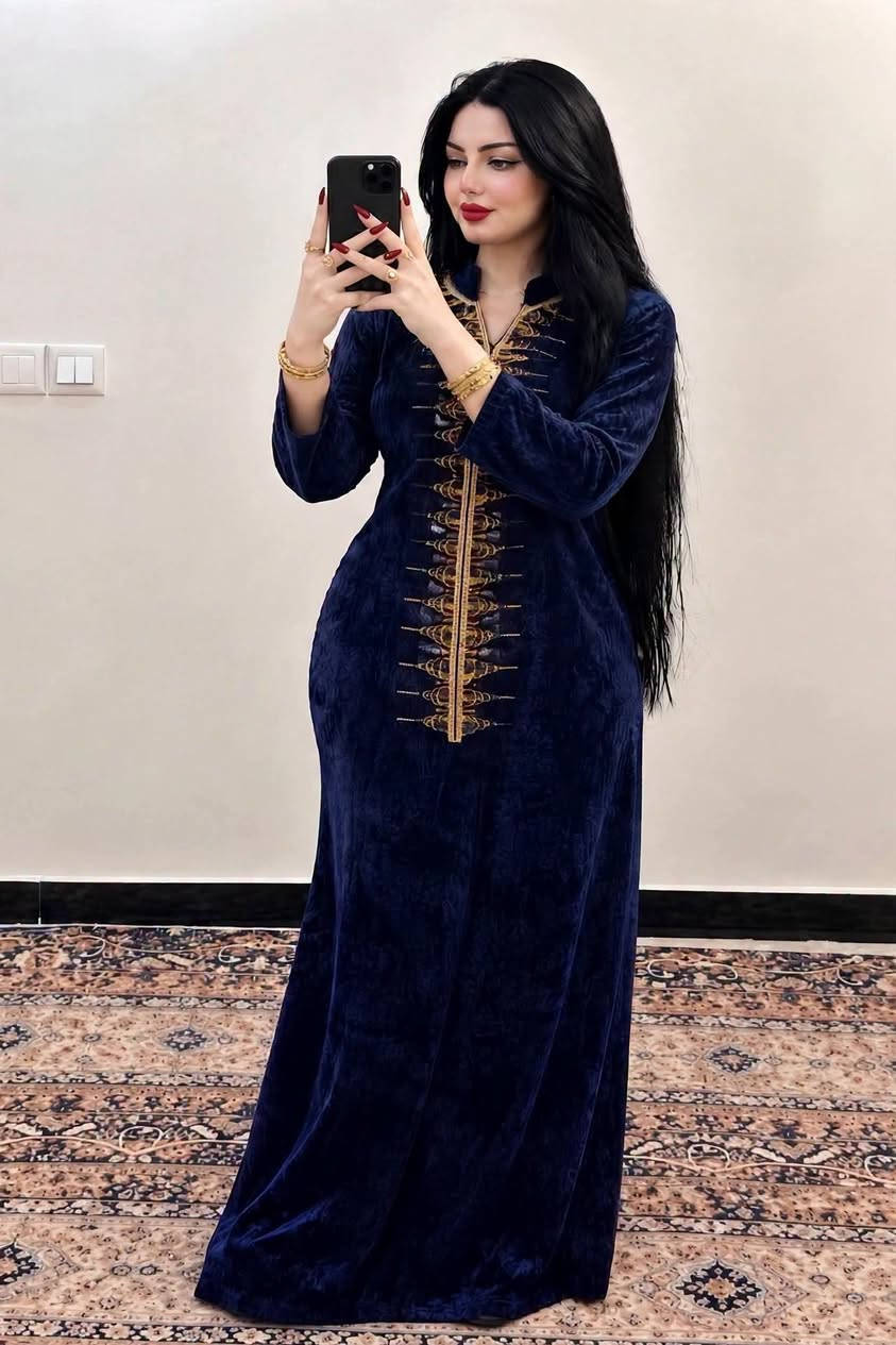 گلابية خليجي • مخمل سوبر سوفت • مقاسات L-XXXL