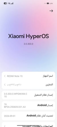 ريدمي نوت 15 • ٢٥٦/١٦ • اسود طافي