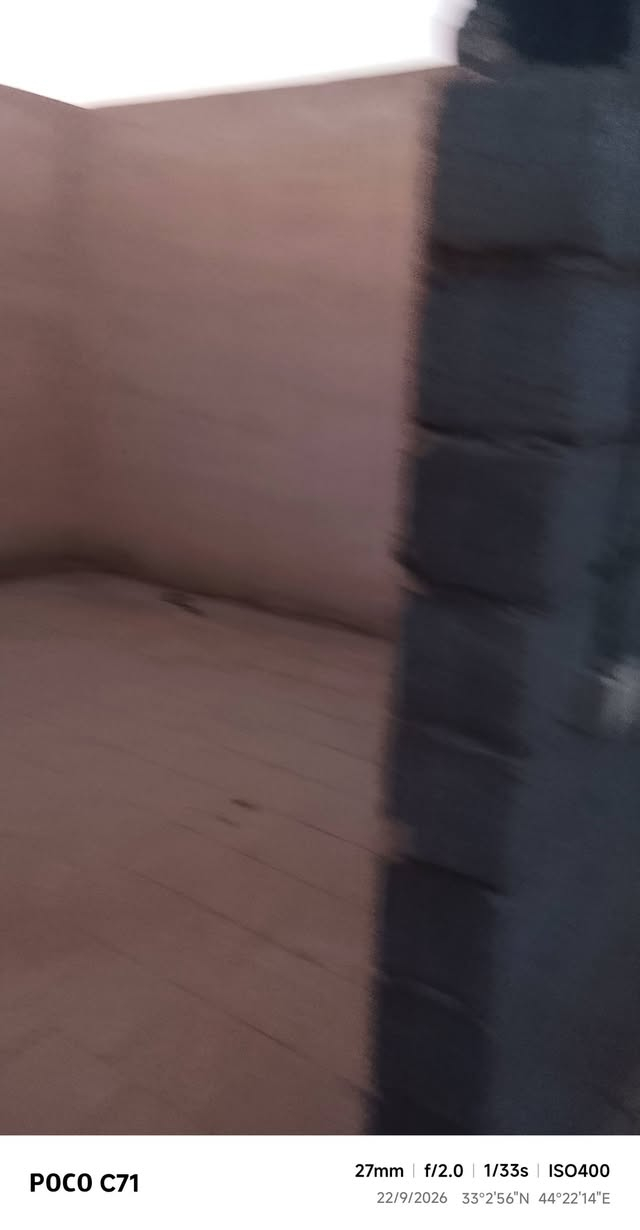 هيكل للبيع في حي الحكيم طابو زراعي سند 25 مساحه 115متر واجه 10ونص ونزال 11متر مربع ركن على شارعين أساس رفت خدمات كاملة مي وكهرباء وتبليط السعر مناسب بسعر قطعه  25  مليون للاتصال  ***********///اومراسله الصفحه

نص مكتوب في الصور:
- POCO C71 27mm | f/2.0 | 1/50s | ISO250 22/9/2026 33°2'52"N 44°22'13"E
- POCO C71 27mm | f/2.0 | 1/50s | ISO250 22/9/2026 33°2'52"N 44°22'12"E
- POCO C71 27mm | f/2.0 | 1/33s | ISO400 22/9/2026 33°2'56"N 44°22'14"E
- POCO C71 27mm f/2.0 1/33s ISO400 22/9/2026 33°2'56"N 44°22'14"E
- POCO C71 27mm | f/2.0 | 1/25s | ISO1000 22/9/2026 33°2'56"N 44°22'14"E
- POCO C71 27mm f/2.0 1/33s ISO500 22/9/2026 33°2'56"N 44°22'14"E
- POCO C71 27mm f/2.0 1/25s ISO1250 22/9/2026 33°2'56"N 44°22'14"E
- POCO C71 27mm f/2.0 1/33s ISO800 22/9/2026 33°2'56"N 44°22'14"E